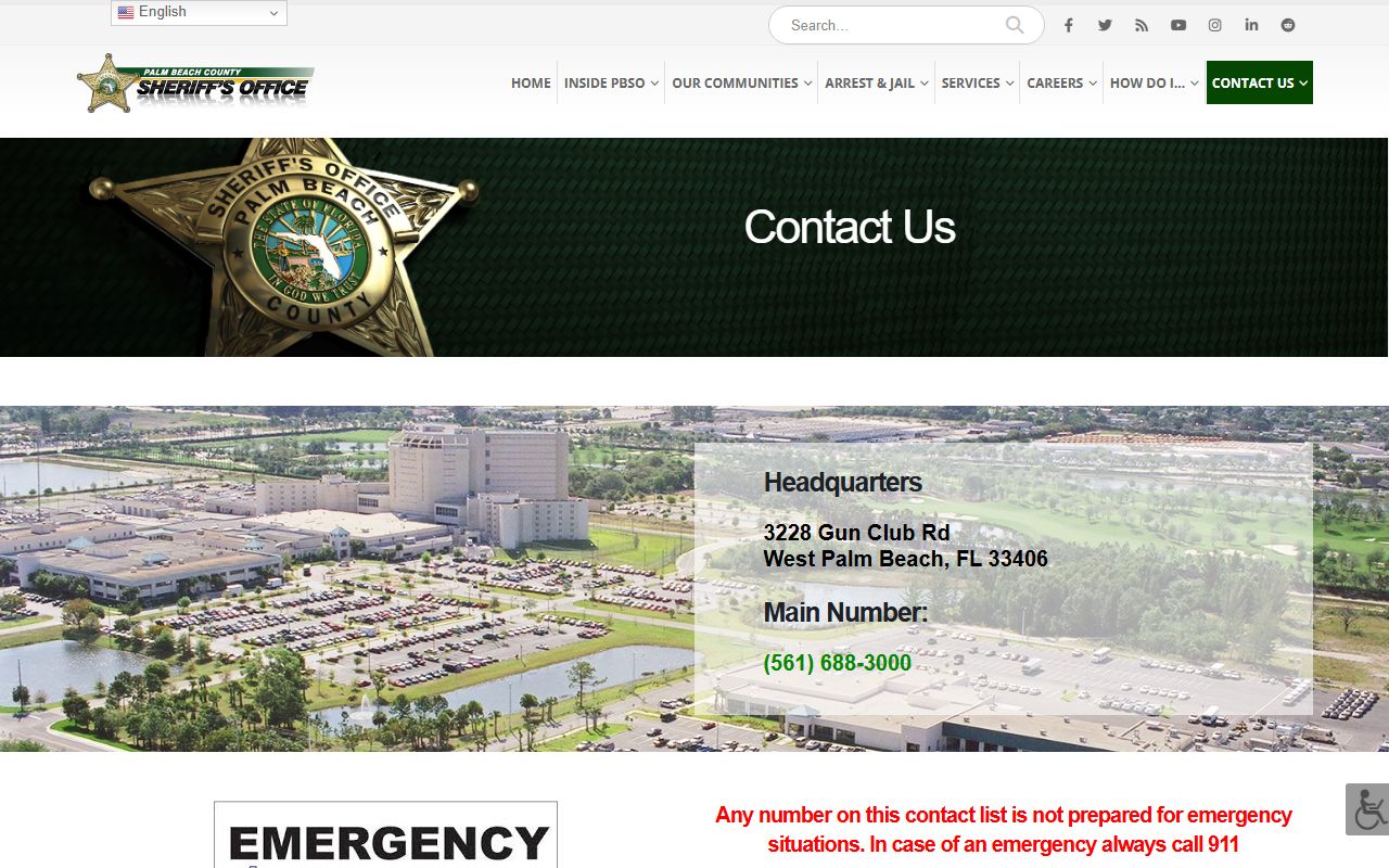 Palm Beach County Sheriff contact information for Boynton Beach booking inquiries