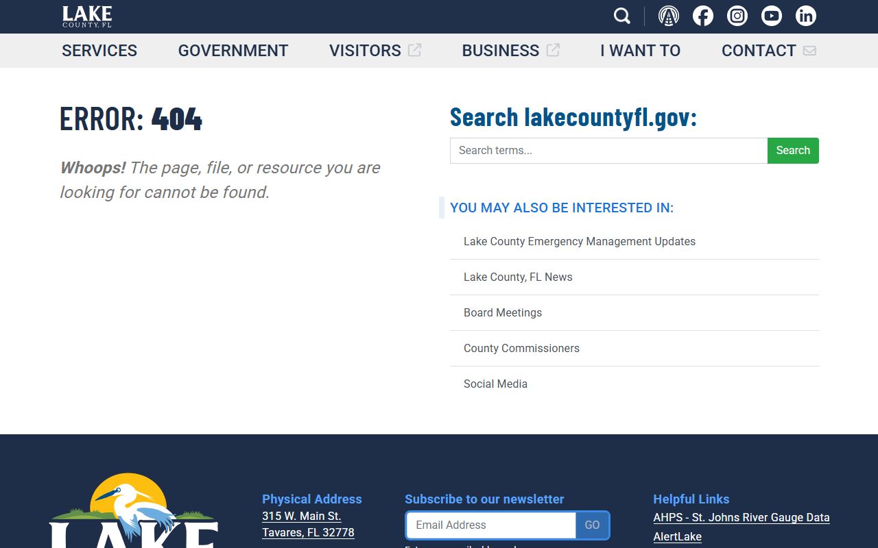 Lake County Sheriff booking database search interface